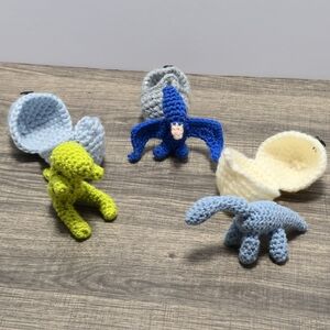 Unique Baby Dinasaurs & Eggs, Handmade Kids Toy, Weird Odd Crochet Fidget Funky